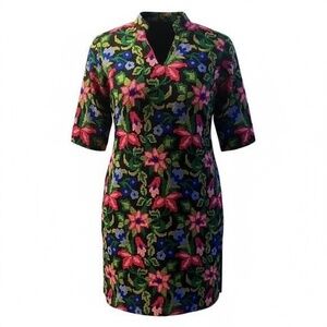 NWOT Black with‎ Multi Color Floral Embroidery